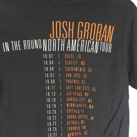 Josh Groban In the Round North America Tour T-Shirt Music Tee Small - Picture 5 of 6